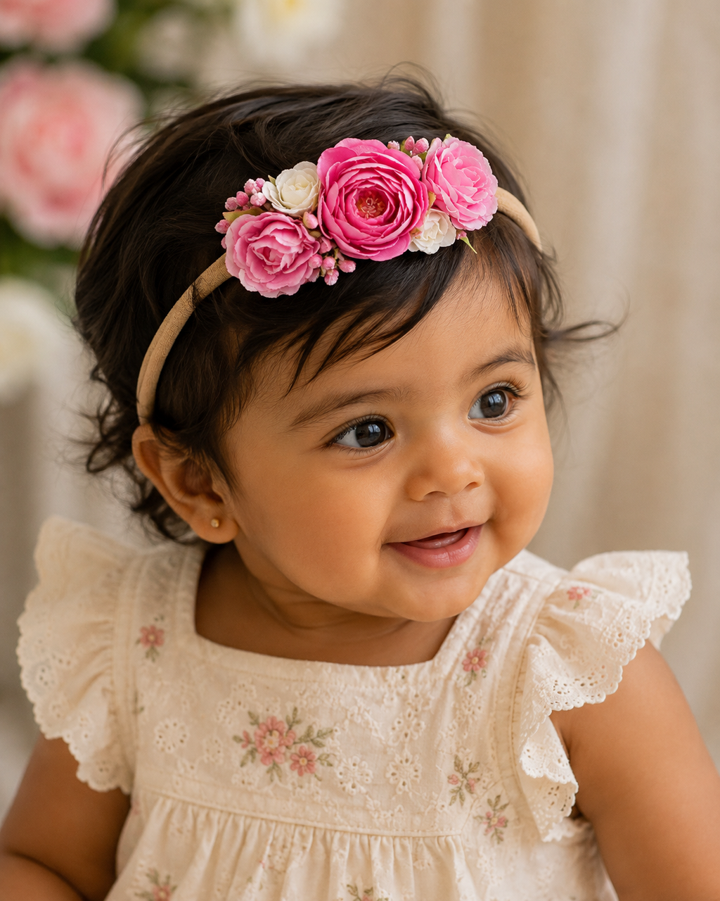 Pink Toddler Floral Headband