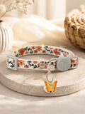 Butterfly Charm Embroidered Pet Collar