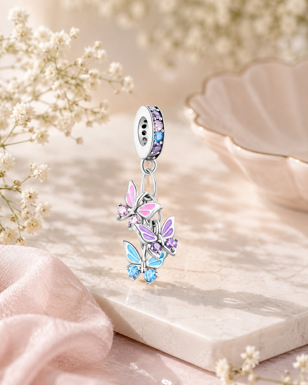 Butterfly cluster charm