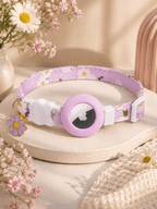 Purple Daisy AirTag Pet Collar
