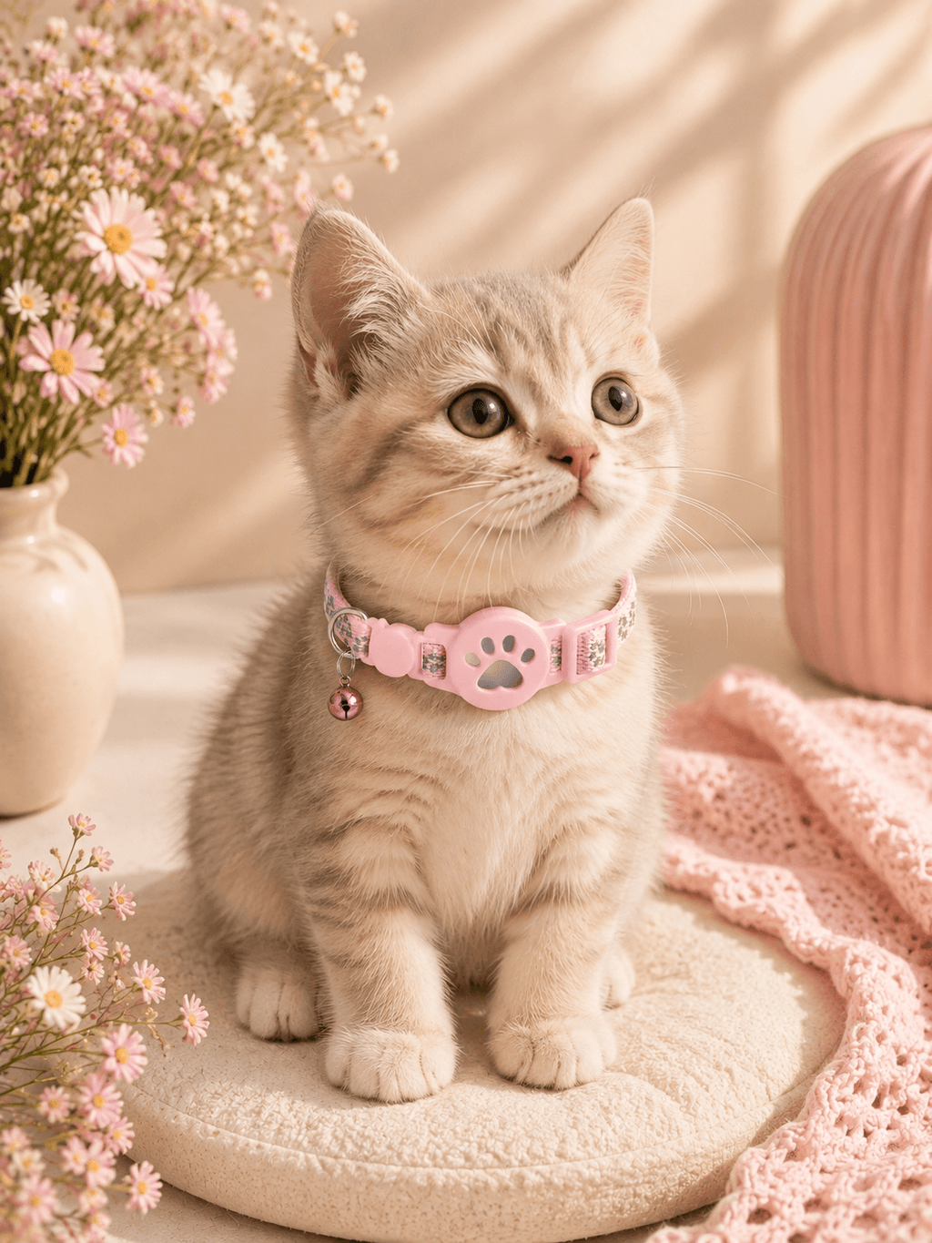Black Paw AirTag Pet Collar