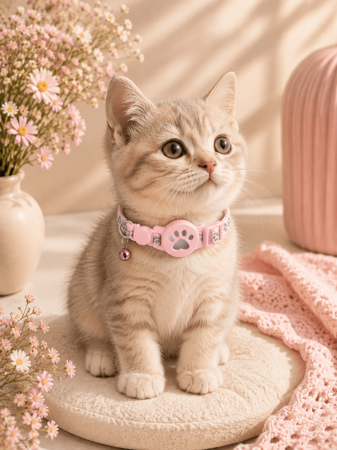 Black Paw AirTag Pet Collar