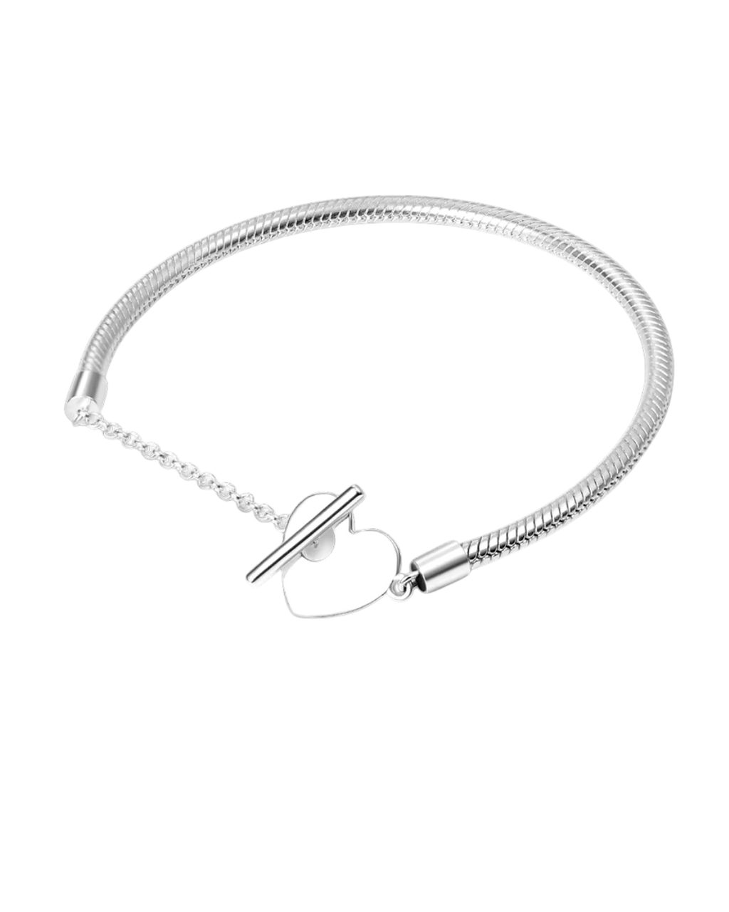 Heart T-bar Charm Bracelet