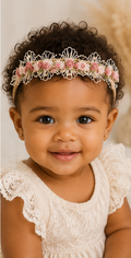 Peach Toddler Embroidered Headband