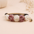 Blush & Ivory Floral Pet Collar with Bell
