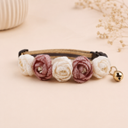 Blush & Ivory Floral Pet Collar with Bell