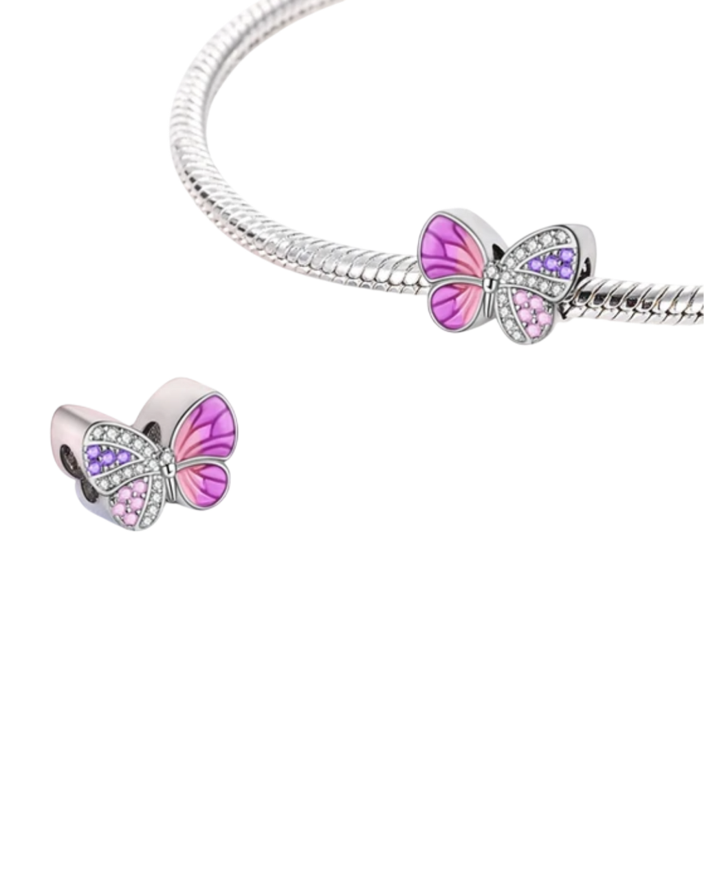 Pink butterfly charm
