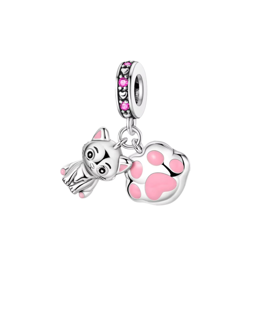 Cat and Paw Charm