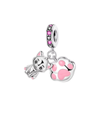 Cat and Paw Charm