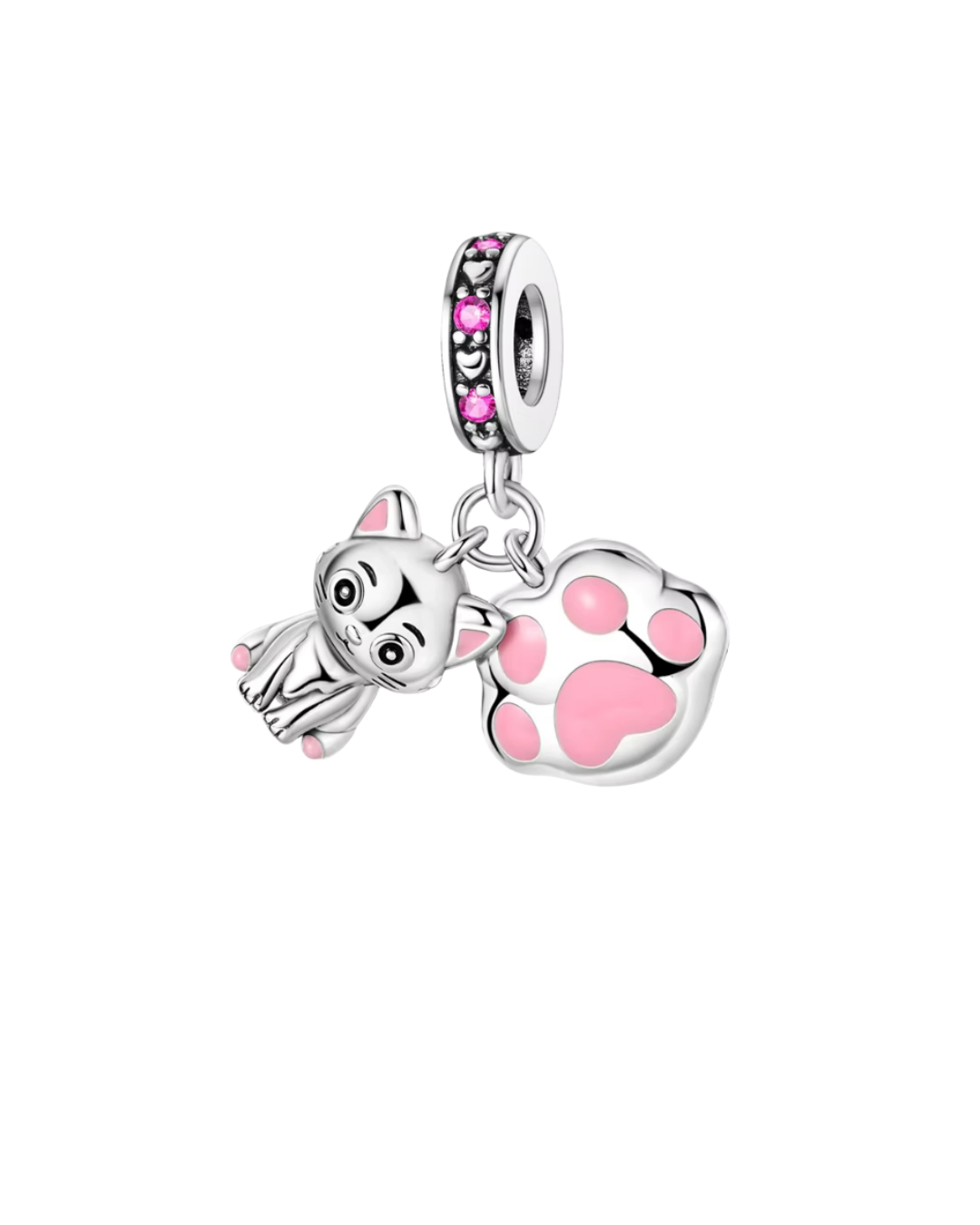 Cat and Paw Charm