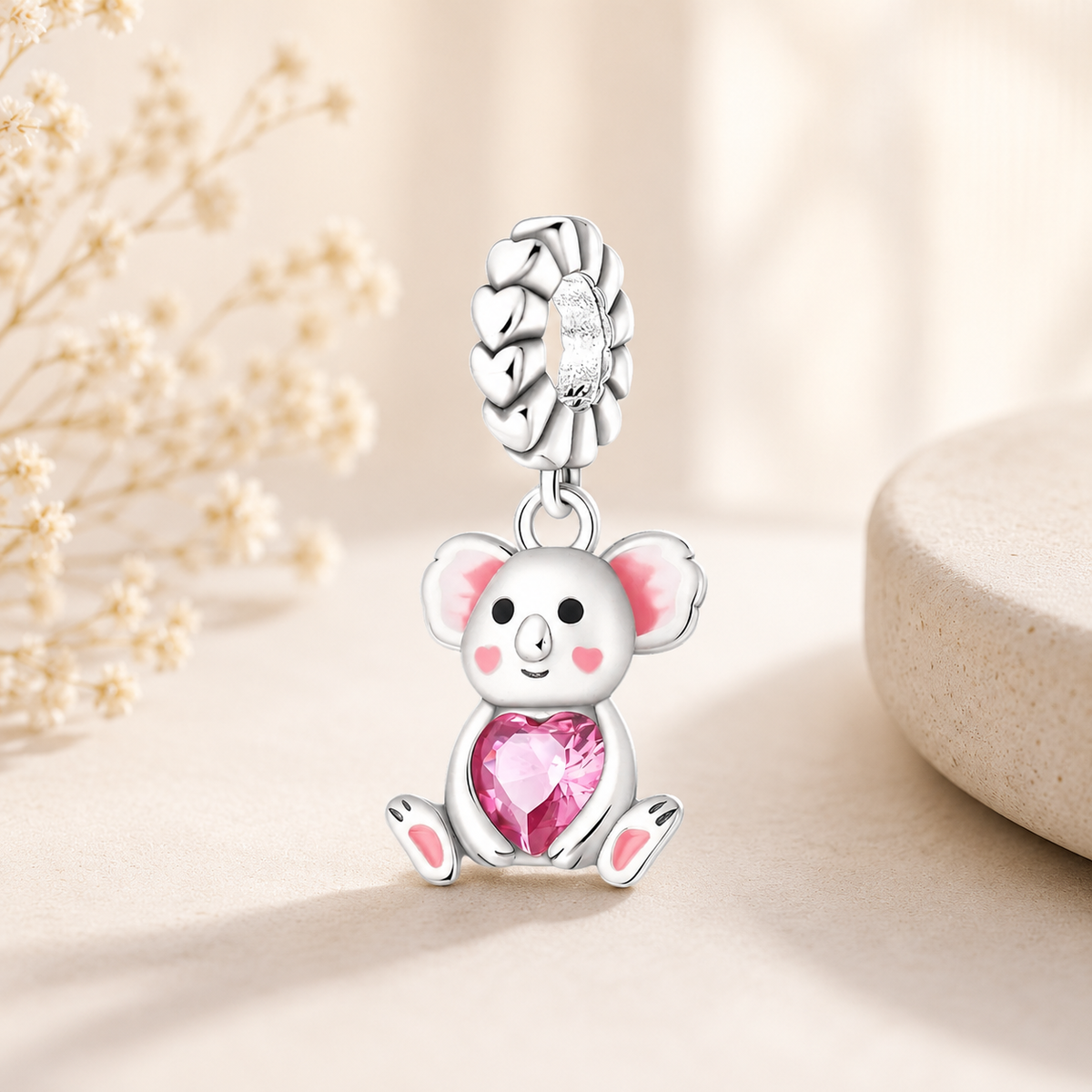Koala Bear with heart Charm