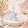 Plane and Ticket Charm