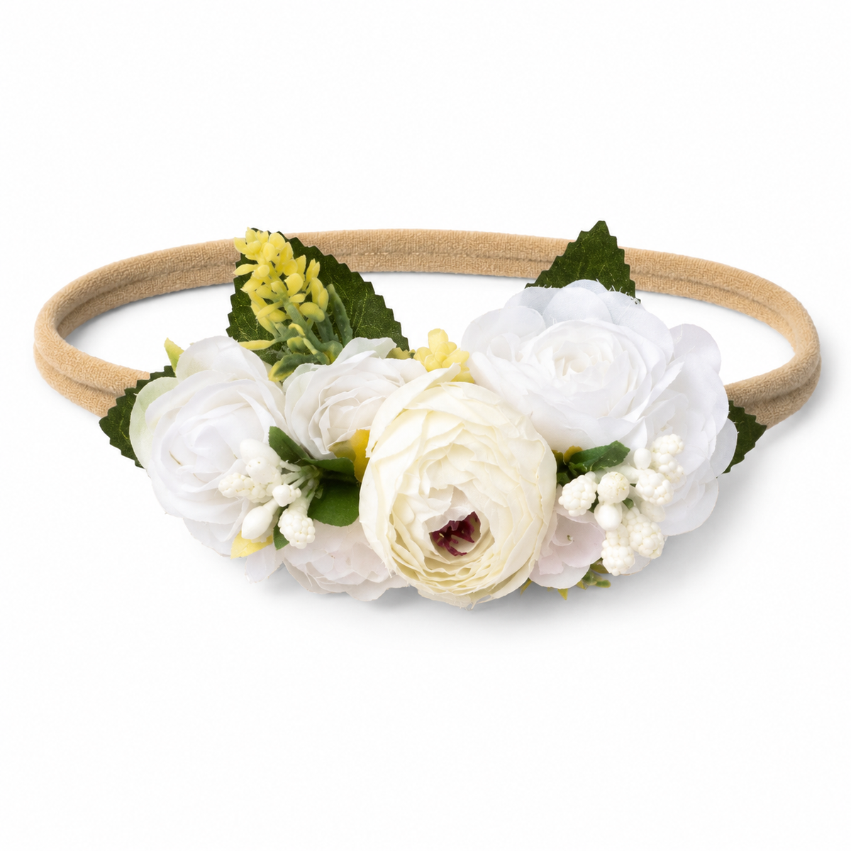 White Cluster Toddler Floral Headband