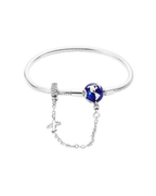 Blue Globe Charm Bracelet