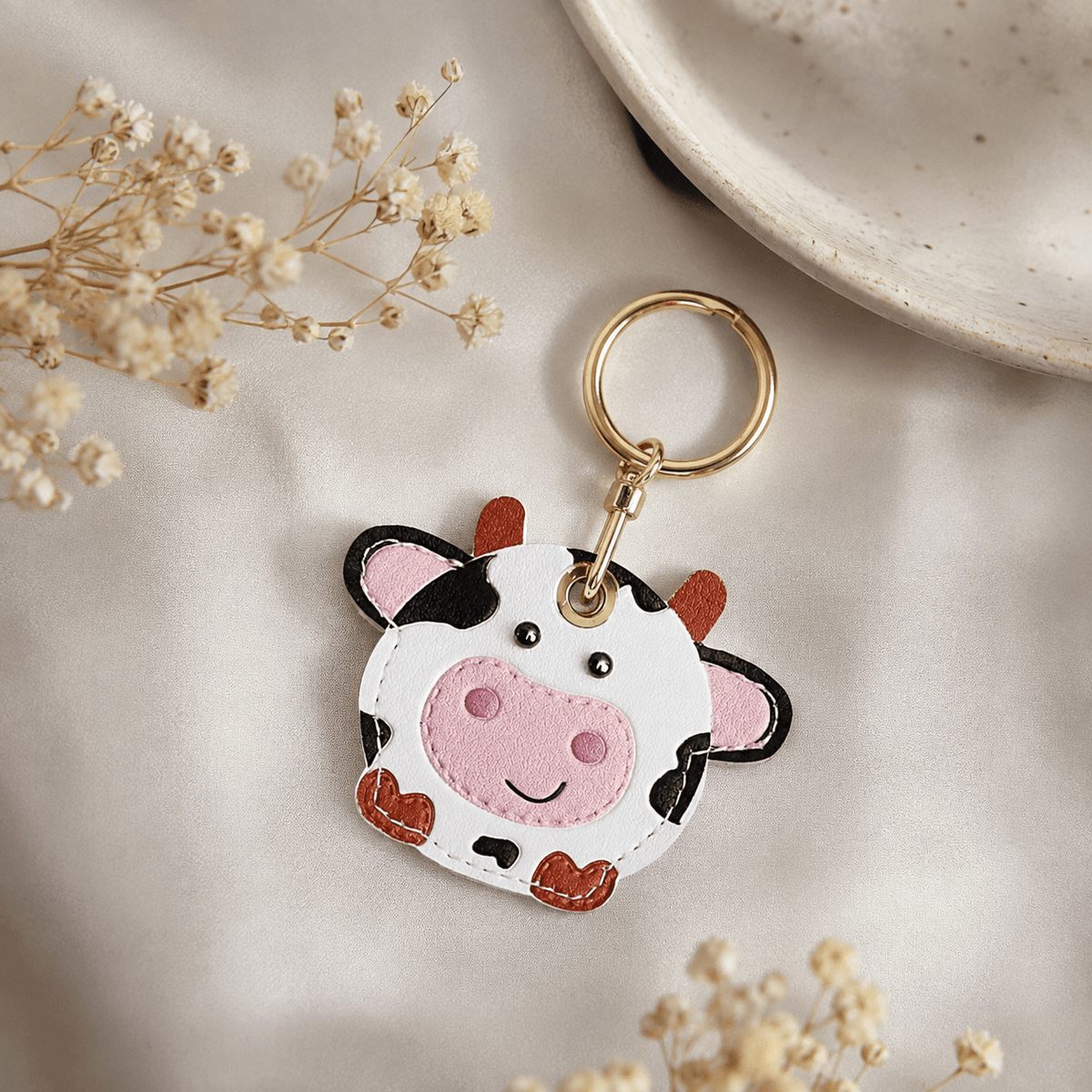 Cow Air Tag Keyring