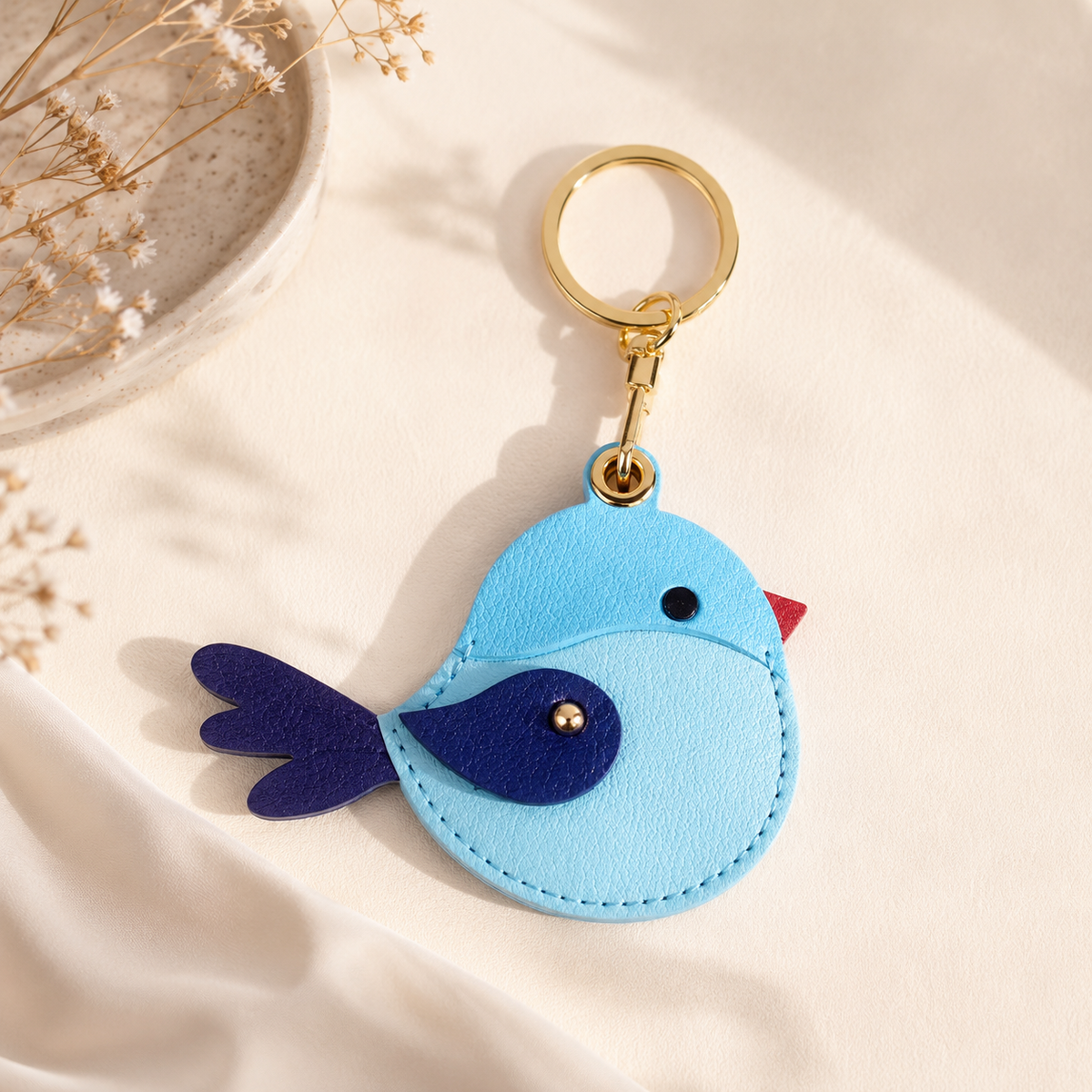 Blue Bird Air Tag Keyring
