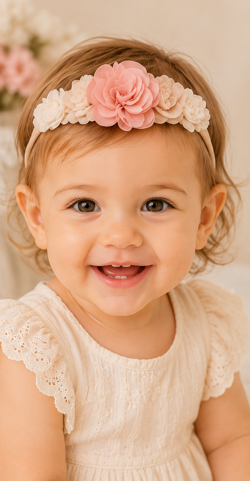 Centre Pink Toddler Floral Headband