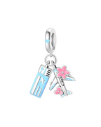 Plane and Ticket Charm