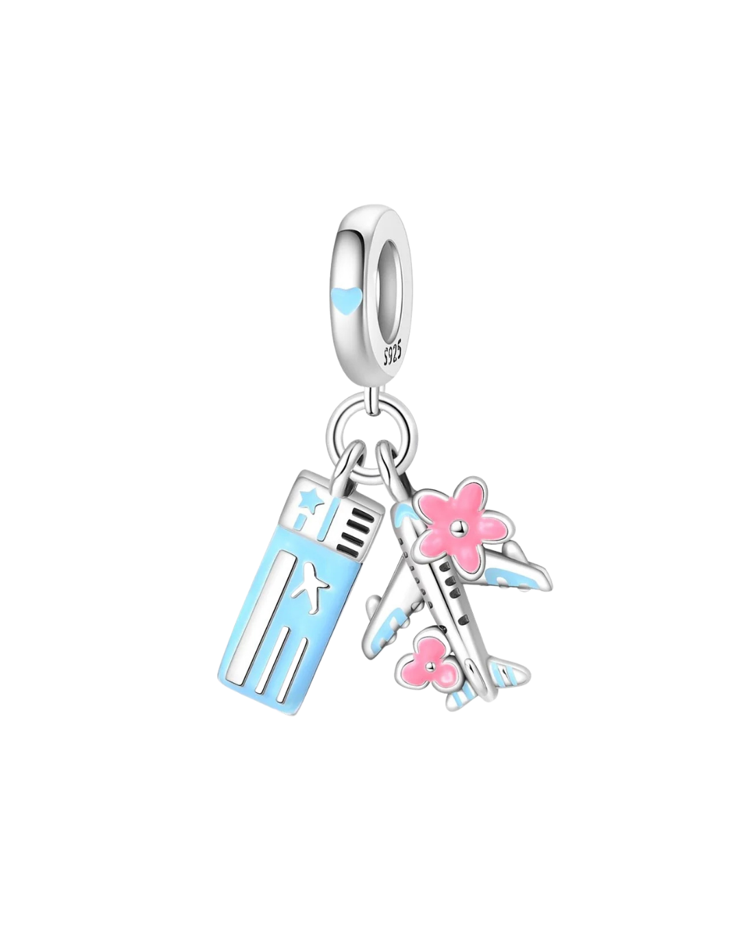 Plane and Ticket Charm