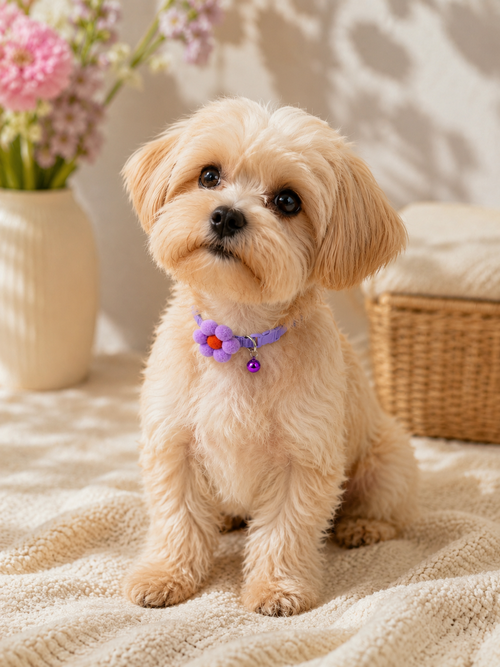 Puffy Flower Pet Collar