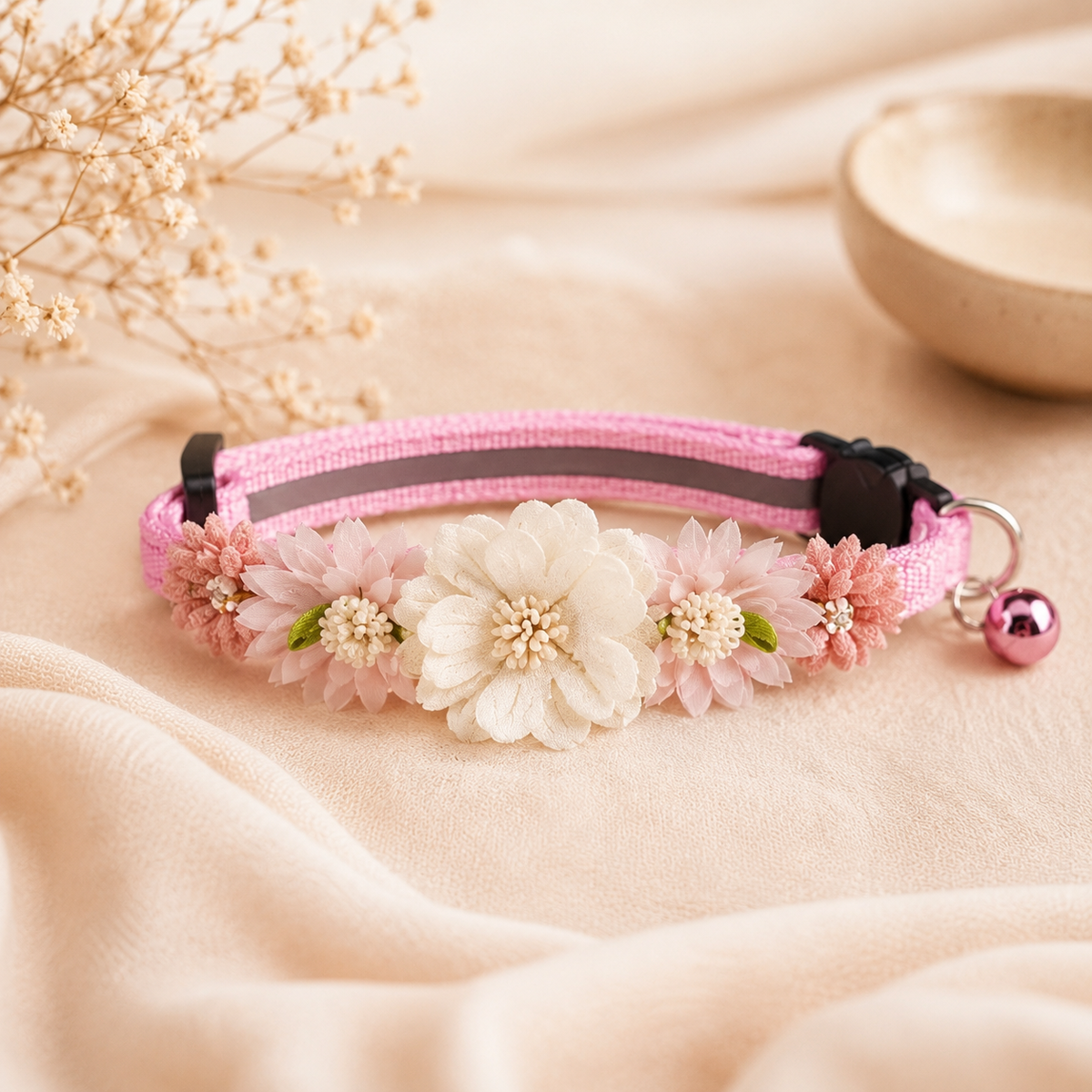 Pretty in Pink Floral Pet Collar
