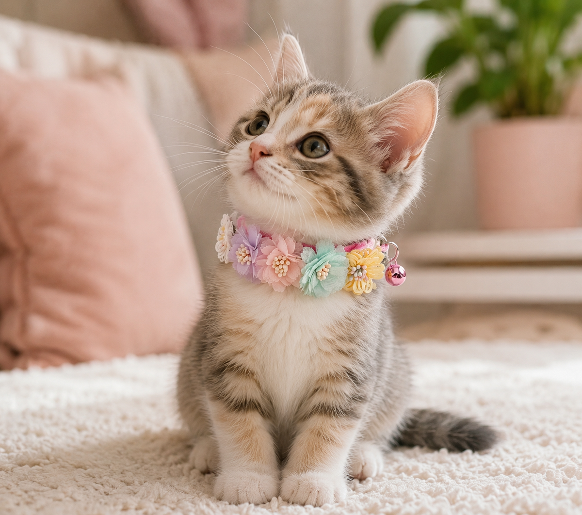Colourful Floral Pet Collar