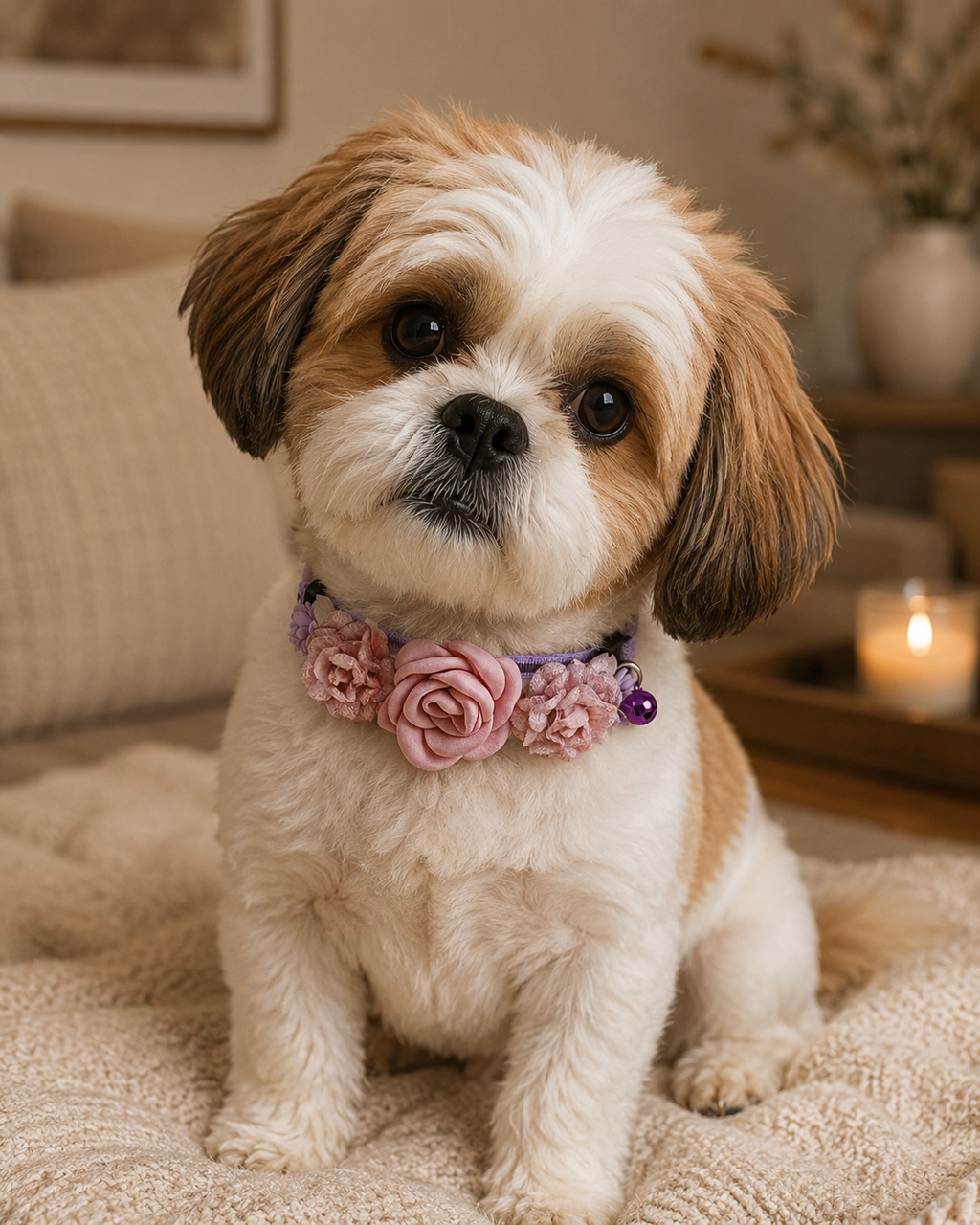 Dusty Rose Floral Pet Collar