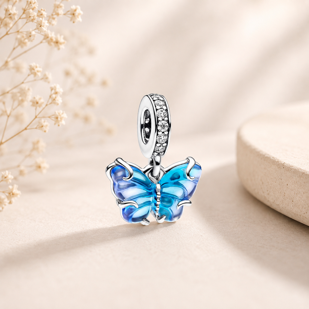 Blue butterfly charm