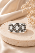 Marcasite & Mother of Pearl Sterling Silver Ring