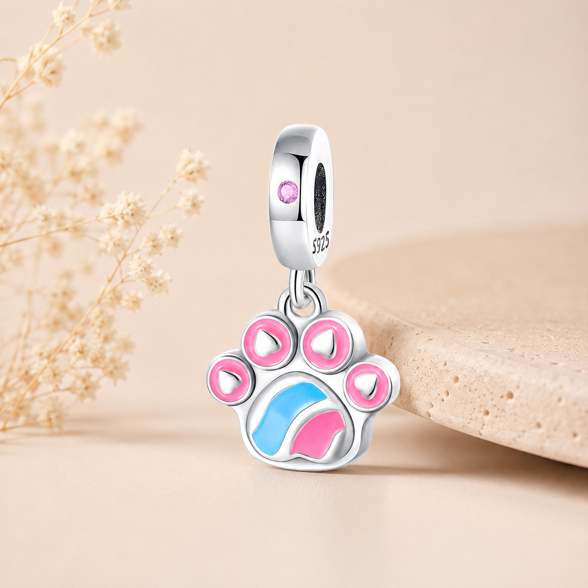 Cat Paw Print Dangle Charm