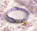 Floral Embroidered Purple Star Pet Collar