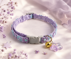 Floral Embroidered Purple Star Pet Collar