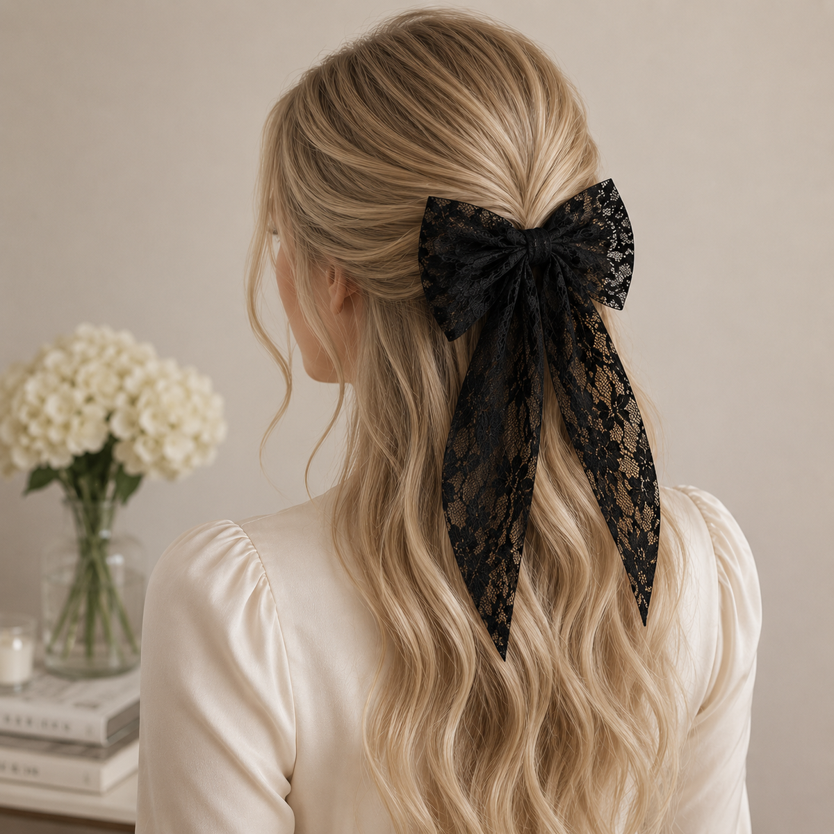 Lace Bow Hair Barrette