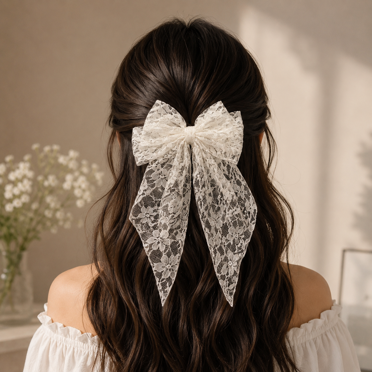 Lace Bow Hair Barrette