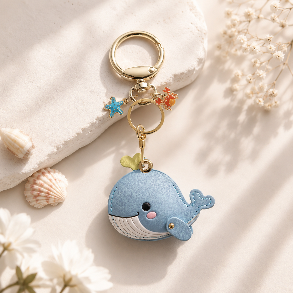 Whale Air Tag Keyring