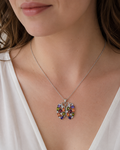 Rainbow Gemstone Butterfly Pendant