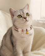 White Bow and Pearl Pet Collar