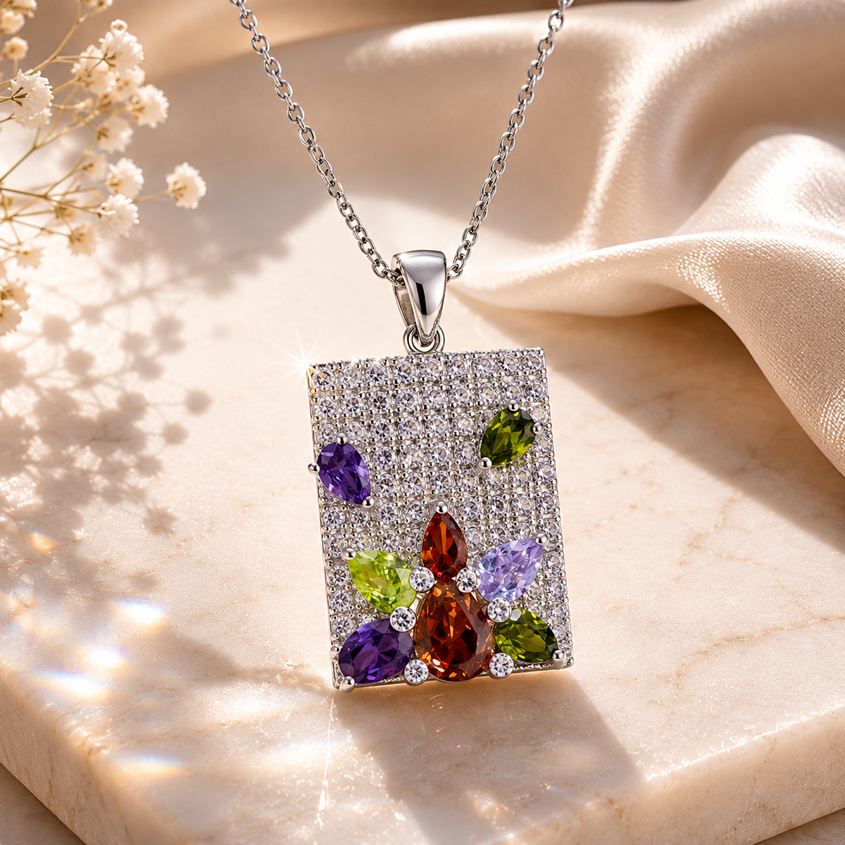 Pavé Rectangle Pendant