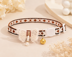 White Bow and Pearl Pet Collar