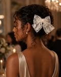 Cream Ivory Lace Bow Hair Barrette